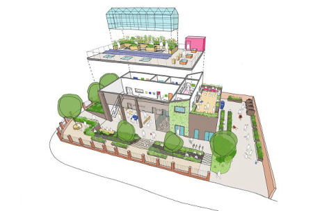 diagram of plans for boiler house community makerspace in Manchester